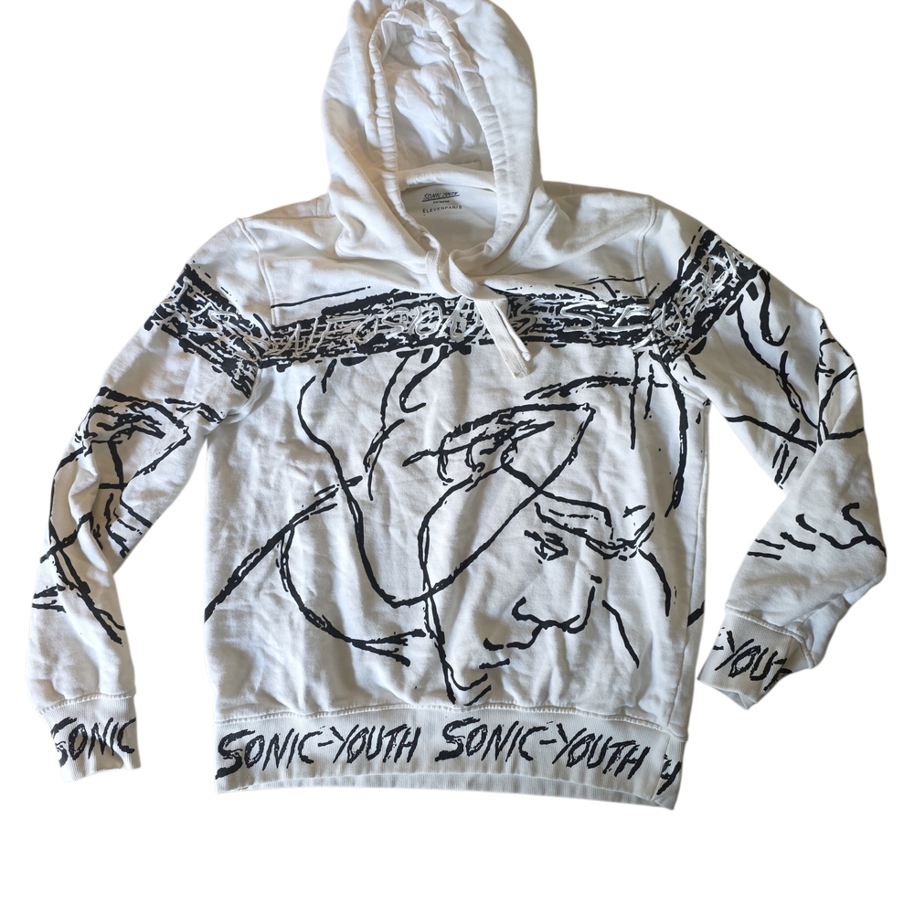 White Graphic Hoodie